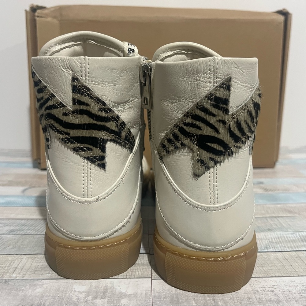 NEW Zadig & Voltaire High Flash Zebra Print Sneakers - Picture 5 of 11